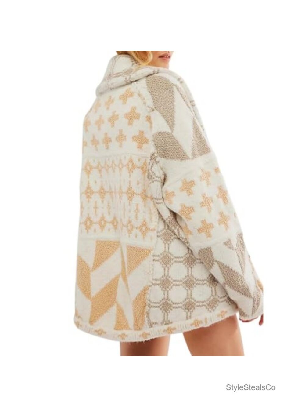 Oversized Y2K Graphic Button Down Cardigan Knit Sweater
